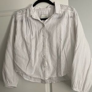 Cropped White Button Down